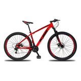 Bicicleta Ksw Xlt 100 Aro 29 21 27v Freios De Disco Hidráulico Câmbios Shimano Altus Y Shimano Alivio Cor Vermelho preto