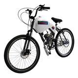 Bicicleta Motorizada 100cc 52 Fr Disk susp Cargo Rocket Cor Branco Absoluto