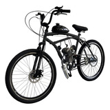 Bicicleta Motorizada 100cc Coroa 52 Fr Disk susp Rocket Cor Preto