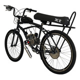 Bicicleta Motorizada 80cc Coroa 52 Banco Xr Rocket Cor Preto Cadillac Tamanho Do Quadro 19