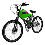 Bicicleta Motorizada 80cc Fr Disc susp Carenada Rocket Cor Verde Kawazaki Tamanho Do Quadro 19