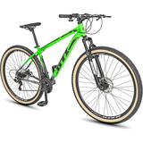 Bicicleta Mountain Bike Gti 21marchas Freio A Disco Mecânico Cor Verde cinza Tamanho Do Quadro 17