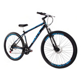 Bicicleta Mountain Bike Woltz Steel Suspensão 21 Marchas Aro 29 Tamanho Do Quadro 17 Preto azul
