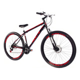 Bicicleta Mountain Bike Woltz Steel Suspensão 21 Marchas Aro 29 Tamanho Do Quadro 17 Preto vermelho