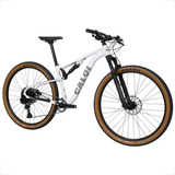 Bicicleta Mtb Aro 29 Caloi Elite Fs Alumínio Full Sram 1x12v Cor Branco Tamanho Do Quadro Xl 190cm 200cm