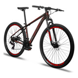 Bicicleta Mtb Gts Feel Glx Aro 29 17 24v Freios De Disco Mecânico Câmbios Indexado Cor Preto vermelho