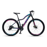 Bicicleta Mwza Aro 29 Ksw Alumínio 24 Vel Freio A Disco Mec Cor Preto pink azul Tamanho Do Quadro 15