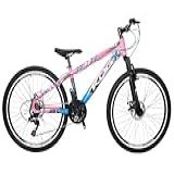 Bicicleta Para Manobras Aro 26 Unisex Quadro KOG Modelo Exclusivo Aros Flay 18 Marchas Freio A Disco-Rosa Azul