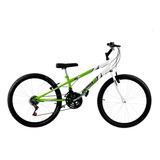 Bicicleta Passeio Masculina Ultra Bikes Rebaixada Aro 24 Bicolor 18 Marchas Verde branco