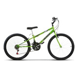 Bicicleta Passeio Urbana Praia Parque Masculina Ultra Bikes Bike Rebaixada Aro 24 18 Marchas 2024 Chrome Line Green