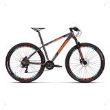 Bicicleta Sense One 2023 Mtb Aro 29 Freio Hidráulico 3x7v Tamanho Do Quadro M 17 171 177 Cm Cor Cinza Grafite laranja
