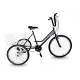 Bicicleta Triciclo Adulto Chumbo branco Aro 26 M Hiper