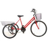 Bicicleta Triciclo Aro 26 18 Marchas Hiper Prátika
