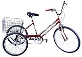 Bicicleta Triciclo Aro 26 Adulto Vermelho