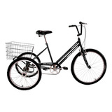 Bicicleta Triciclo Aro 26 Cor Preto