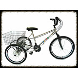 Bicicleta Triciclo Aro 26 De Alumínio   21 Marchas   Shimano