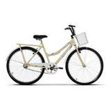 Bicicleta Urbana Ultra Bikes Summer Tropical Aro 26 19 1v Freios V brakes Cor Bege branco