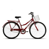 Bicicleta Urbana Ultra Bikes Summer Tropical Aro 26 19 1v Freios V brakes Cor Vermelho