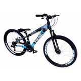 Bicicleta Vikingx Tuff 25 Shimano Aro 26 21v Freios Disco Cor Preto azul Tamanho Do Quadro 13 5