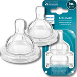 Bico Mamadeira Avent Clássica Philips N 2 Kit 2 Unidades 1m 