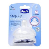Bico Para Mamadeira Chicco Step Up 6m Fluxo Rápido Com 2 Un