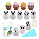Bico Russo Esfera Flores Inox Confeitaria Bolo Decorativas