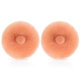 Bicos De Silicone Reutilizáveis Com Adesivo Da Vollence Para Mamilos Fixáveis Para Formas De Seio- Bronze- One Size