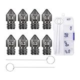 Bicos MK8 De Aço Temperado Para Impressora 3D Creality 8 PCS Bicos De Extrusora De Tungstênio Atualizados 0 2 Mm 0 3 Mm 0 4 Mm 0 5 Mm 0 6 Mm Para Creality Ender 3 Ender 3 V2 Ender 3 Pro CR 10