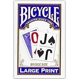 Bicycle Cartas De Baralho De Impressão Grande Cartas De Baralho Tamanho Ponte Cartas De Baralho De Impressão Grande Para Idosos 1 Baralho Vermelho E Azul A Cor Pode Variar