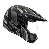 Bieffe Capacete Moto Enduro Fechado 3 Sport Horizon Preto Fosco Amarelo 58