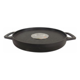 Bifeteira Redonda Dupla Face Grill chapa Lisa 30cm Em Ferro