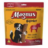 Bifinho Petisco Para Cães Magnus Mastigáveis Carne 500g