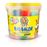 Big Balde Massinha Acrilex C 30 Massas Soft Sortidas 1 5kg