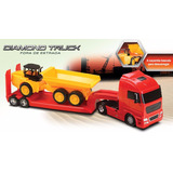 Big Caminhão Prancha Brinquedo Caçamba Construção Bitrem