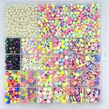 Bijuteria Kit Iniciante Pulseira Colar Infantil 1800pcs Cor Sortidos Diâmetro 190 Mm