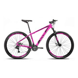 Bike Xks Alumínio Aro 29 Freio A Disco 21v Kit Shimano Tamanho Do Quadro 17 Cor Rosa preto