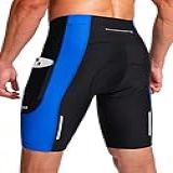 Bikewa Bermuda Masculina Acolchoada 3D Para Ciclismo De Estrada- Ciclismo De Montanha- Ciclismo FPS 50-- Shorts De Ciclismo Com Bolsos Com Zíper