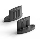 BINOTE Pacote Com 2 Guias De Piso Inferior Para Porta De Celeiro Deslizante Design De Rolo De Dupla Face Liga De Alumínio Com Rolo Liso Guias De Porta Deslizante Montagem No Chão Preto