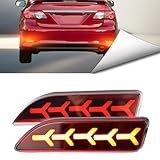 BINQIGOO Kit Completo De Luzes Refletoras De Para Choque Traseiro De LED 2 Peças Para Toyota Corolla 2011 2012 2013 Lanterna Traseira De Freio Faróis De Neblina Luz De Circulação Diurna Acessórios De