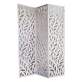 Biombo 3 Folhas 129X180cm Mdf Modelo 27 Branco Vazado
