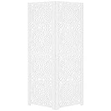 Biombo Pintado Divisoria Separador De Ambiente MDF Preto Ou Branco Branco 2 Mandala 