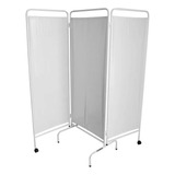 Biombo Triplo Cortina Pvc Rodízios Aço Pintado Hospitalar