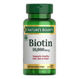 Biotina 10 000 Mcg Nature s Bounty 120 Cápsulas Eua