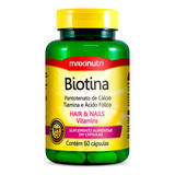 Biotina Cabelo Unhas E Vitaminas Acido Fólico 60 Capsulas Sabor Sem Sabor