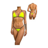 Biquini Amarelo Bronzeamento Imita Marca De Fita Isolante