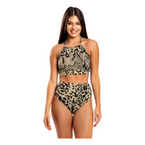 Biquíni Calcinha Cintura Alta Hot Pants Praia Piscina Barato