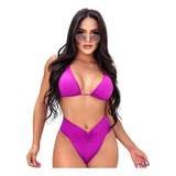 Biquíni Calcinha Efeito Lipo Hotpants Cintura Alta C Bojo