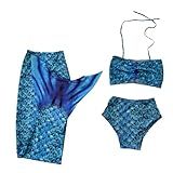 Biquíni Cauda De Sereia Infantil Fantasia Feminina -BR- Alfa- P- Regular- Azul-