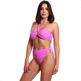 Biquíni Cintura Alta Hot Pants C bojo Calcinha Efeito Lipo