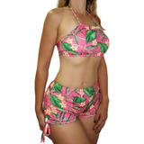 Biquíni Com Top Shortinho Sunkini E Top Cropped